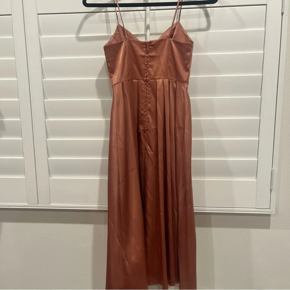H & M Pink Satin Girly Barbie Midi Dress Formal Womens Size 2
